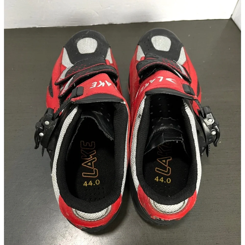 Lake Cycling Shoes Mens‎ size 10 US Red Black Mesh Mountain Bike Bicycle Clip In